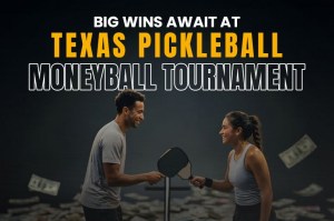 Two players playing at Texas Pickleball for Moneyball Tournament