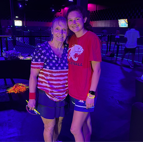 Texas Pickleball couples enjoying glow pickleball social event in Roanoke Texas