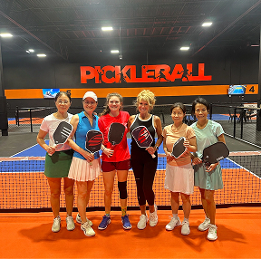 Texas Pickleball players posing together after indoor pickleball event in Roanoke Texas