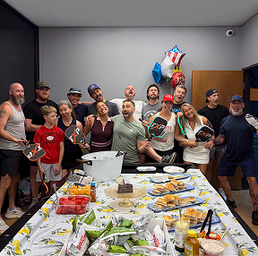 Texas Pickleball players enjoying food and social activities at a community pickleball event